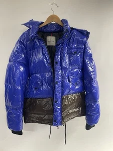 blue and brown moncler hoodie puffer jacket size 7 - Picture 1 of 9