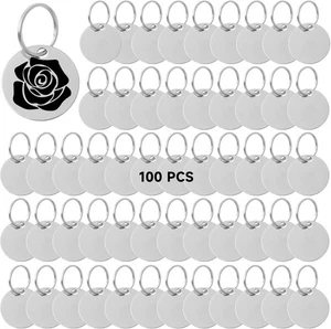 100 PCS Round Metal Stamping Blanks - 1.2” Stainless Steel 1.2 In, Silver  - Picture 1 of 6