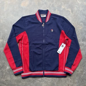 NEU Fila Settanta Baseball Trainingsjacke Herren Größe Large marineblau Gardenie rot - Bild 1 von 9