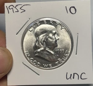 1955 Franklin Half Dollar Coin  - Picture 1 of 2