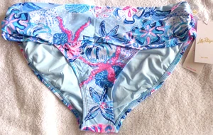 LILLY PULITZER Lagoon Sarong Bikini Bottom  BAHAMAS BEACHCOMBER  Size 12  NWT - Picture 1 of 4