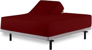 Top Split Queen Fitted Sheet for Adjustable - 30 Split, Burgundy  - Picture 1 of 5