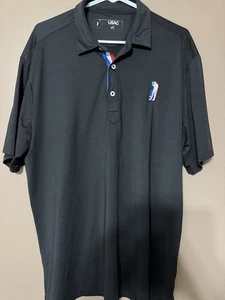 Camisa Polo USAG "U Suck At Golf" Negra Para Hombre XL Bordada Lo - Imagen 1 de 3