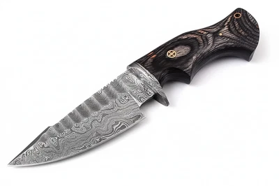 Handmade Damascus Hunting Knife Bobcat Fixed Blade Skinning Knife For Camping - Image 1 of 4