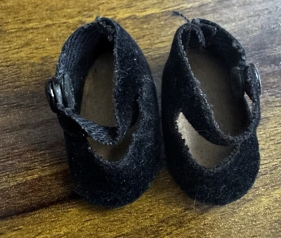 Zapatos de gamuza negros Madame Alexander Alexander-Kind años 50 pantalones borrosos broches de presión Foto 1 de 2