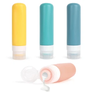 4 Stück Silikon Reiseflaschen 100ml, Nachfüllbar & Auslaufsicher Reisegröße - Bild 1 von 5