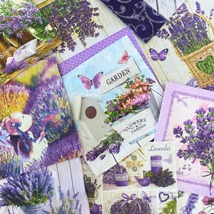 Decoupage Mystery Paper Napkins - LOT of 20 Lavender Herbs Assorted Napkin - Picture 1 of 7