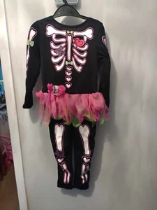 Girls Skeleton Halloween Tutu Outfit, 3-4 Years *Good Used Condition* - Picture 1 of 4