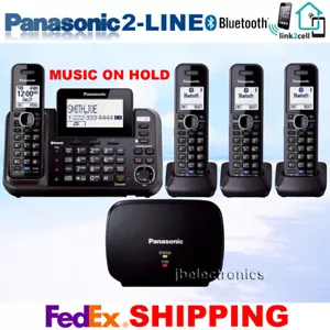 PANASONIC KX-TG9542B 2-LINE PHONE LINK2CELL MUSIC ON HOLD 4 CORDLESS 1 REPEATER - Picture 1 of 5