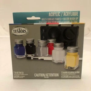 TESTORS 290291 MULTI-SURFACE ACRYLIC PAINT SET PRIMARY BRAND NEW - Picture 1 of 6
