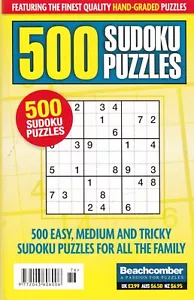 Sudoku Puzzle Book Mag 500 Puzzles Beachcomber Easy Medium Tricky NEW #76 - Picture 1 of 4