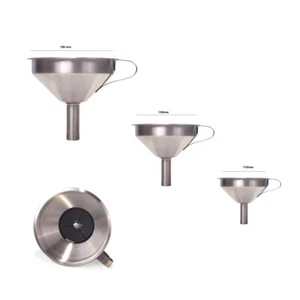 Stainless Steel SS 304 Food Grade Funnel 110mm 130mm 150mm W/ Detachable Filter - Picture 1 of 10