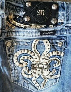 MISS ME WOMEN'S EMBELLISHED BLUE DENIM JEANS SIZE 26 INSEAM 31 STYLE JE573JBR - Picture 1 of 12