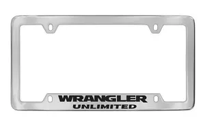 Jeep Wrangler Unlimited Chrome Plated Metal License Plate Frame Holder Tag - Picture 1 of 1