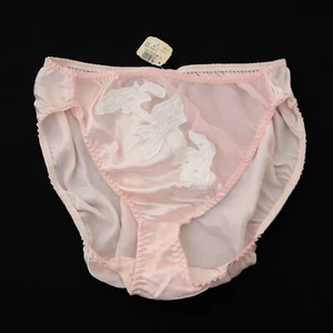 NEW Victoria's Secret VTG 80s 90s Satin Chiffon High Cut Brief Panty LARGE - Picture 1 of 9