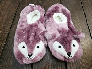 Fuzzy Babba 1 Pair Slipper Socks Fox Women's Shoe Size 7-9.5 Red Cozy Warm - Picture 1 of 6