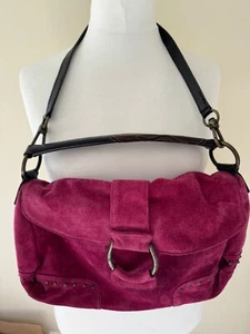 FAB VINTAGE FRANCESCO BIASIA DARK PINK SUEDE LEATHER SHOULDER BAG!! - Picture 1 of 8