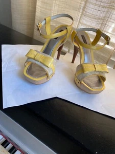 LOUIS VUITTON PLATFORMS 37 PAT LEATHER MONOGRAM $1850 HEELS MULES sandals clogs - Picture 1 of 8