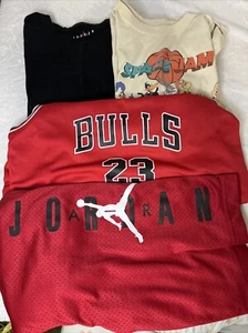 Lot 4 Michael Jordan Boys Youth Shorts Shirts Jersey Lot Bulls 23 Space Jam - Picture 1 of 23
