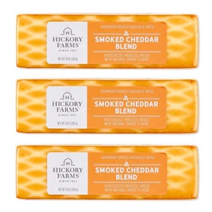 Hickory Farms Smoked Cheddar Cheese Blend, Pack of 3, 10 ounces each - Charcu... - Picture 1 of 6