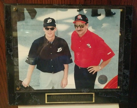 Dale Earnhardt Jr. & Sr. Greats Plaque -Racing Reflections Photo -Wall Mounting Cover