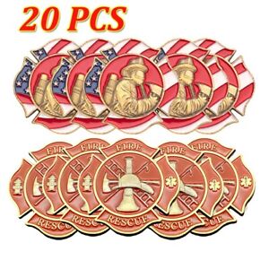 20 pièces pièce de monnaie américaine Fire Rescue Operation pompier pompier défi médaille