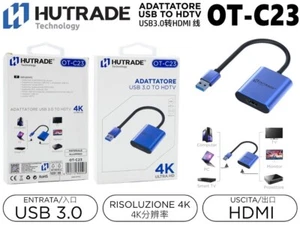 HUTRADE Adattatore USB 3.0 a HDMI 4K OT-C23 mar - Foto 1 di 1