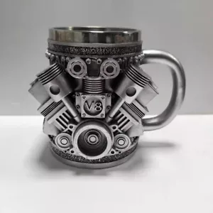 V8 Engines Stainless Steel Cup,Personalized V Stainless Steel Coffee Mug - Picture 1 of 3