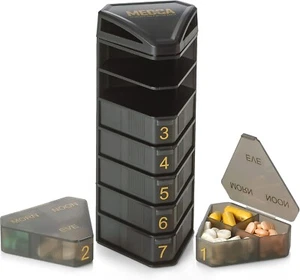 MEDCA Moisture Proof Weekly Stackable Pill Organizer - BPA Free, Weekly Pill Box - Picture 1 of 3