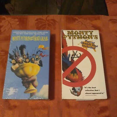 Sealed Monty Python and the Holy Grail VHS + 1997 Flying Cir. Parrot sketch - Image 1 of 4