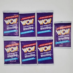 7 Vintage Packs of WCW Official Trading Cards 1991 Wrestling Factory Sealed - Bild 1 von 4