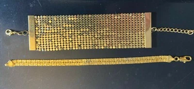 PULSEIRA VINTAGE AVON TOM DOURADO mais 8mm PULSEIRA MODA OURO (2) TOTAL 8" +/- - Imagem 1 de 4