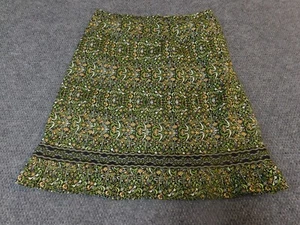Antonio Melani Womens Skirt 8 short green a-line floral - Picture 1 of 13