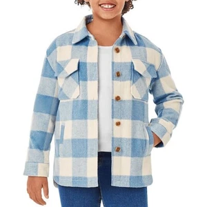 Member's Mark Girls' Plaid Shacket Blue Size Small - Picture 1 of 5