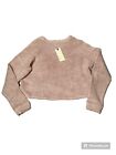 Lanston Sport Pink Terry Cloth Pullover Sweater 