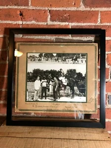 Horse Racing Photo in Float Frame Hamilton Ohio August 1951 Vintage 8 x 10 in - Picture 1 of 5