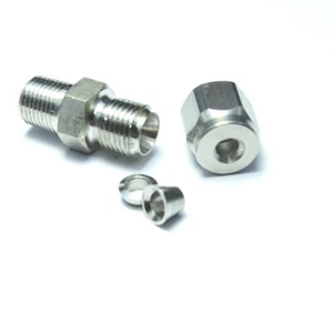 5/32" OD x 1/8 NPT Male Steel Stainless Twin Ferrule Straight Fitting WOG - Picture 1 of 5