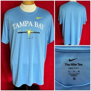 NEW TEAM ISSUED Tampa Bay Rays Nike Dri-Fit Shirt Size XL Sunshine Light Blue - Picture 1 of 7