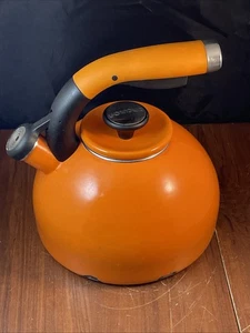 Circulon 2 Quart Orange Emaille Pfeifen Tee Wasserkocher - Bild 1 von 12