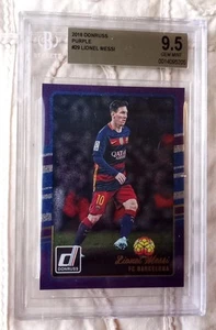2016 LIONEL MESSI RARE BGS 9.5 GEM MINT Panini Donruss #29 Purple Foil PSA 10 ? - Picture 1 of 9