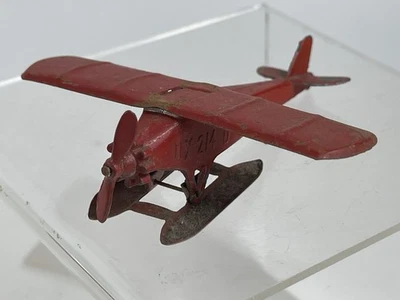 TOOTSIE TOYS UX214 AERO DAWN Red  SEAPLANE 1930s VINTAGE AERO PLANE U.S.A MADE - Image 1 of 4