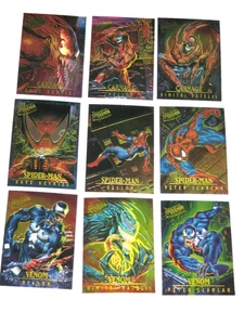 1995 Fleer ULTRA Spider-Man INSERT MASTERPIECES 9 Card Set VENOM CARNAGE MARVEL - Picture 1 of 12