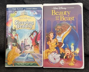 Disney VHS Lot Bundle - Beauty And The Beast Black Diamond & Sleeping Beauty EUC - Picture 1 of 7