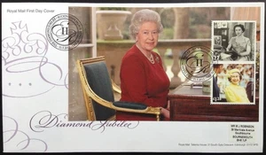 2012 Diamond Jubilee Prestige Booklet Scheibe Ersttagsbrief Buckingham Palace SHS - Bild 1 von 2