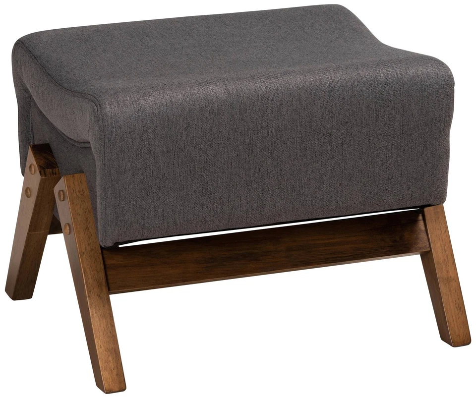 Baxton Studio Hanson Dark Gray Fabric Ottoman - Image 1 of 1