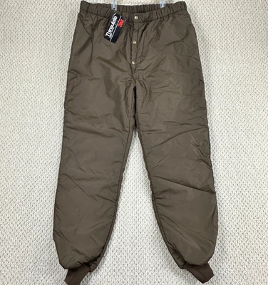 Vtg Cabelas Premium Underwear Mens XL Tall Brown Snap Fly Thinsulate Insulation - Image 1 of 4
