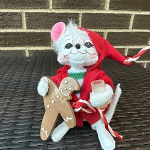Annalee Puppe Weihnachtsmaus mit Milch und Lebkuchenplätzchen - Bild 1 von 6
