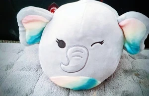 Squishmallow Original – grauer Elefant mit bunten Ohren (12 cm) - Bild 1 von 4