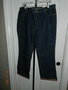 NATURAL REFLECTIONS WOMAN (14) DENIM BLUE JEANS FLANNEL LINED COTTON - Picture 1 of 3