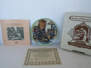 NEW EDWIN M KNOWLES CHINA COMPANY WARM RETREAT W/ COCKER SPANIEL PORCELAIN PLATE - Picture 1 of 9
